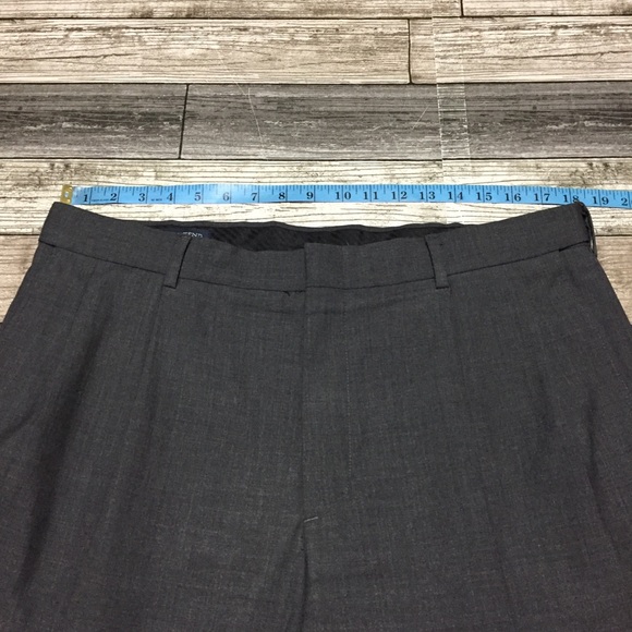 Lands End Traditional Fit Wool Dress Pants Men’s 36x30 Gray Pleated Cuffed - Picture 4 of 11